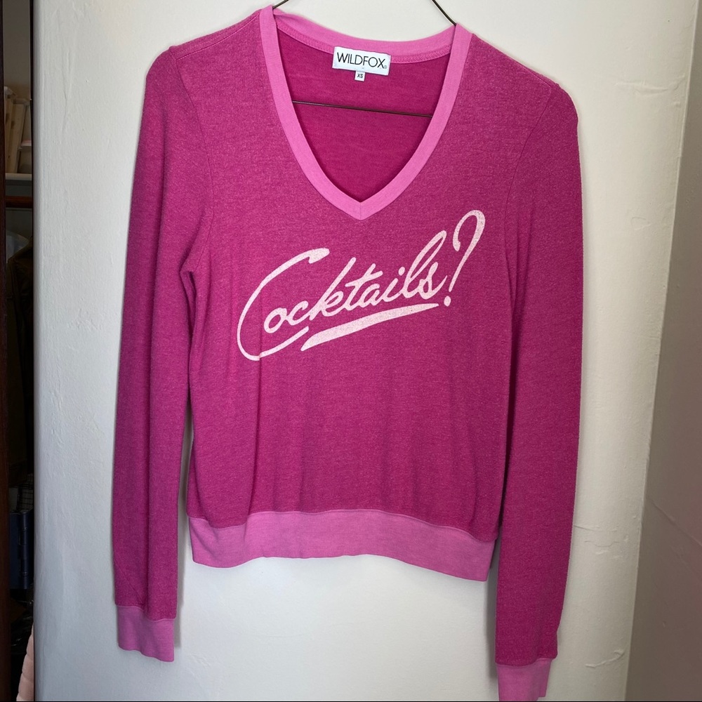 Wildfox Cocktails V-Neck Pullover